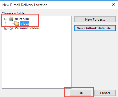 select inbox folder