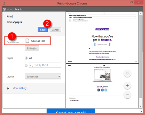 download yahoo email as pdf
